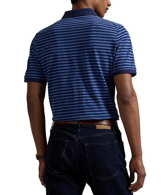 Polo Ralph Lauren Classic Fit Thin Striped Mesh Short Sleeve Polo Shirt Product Image