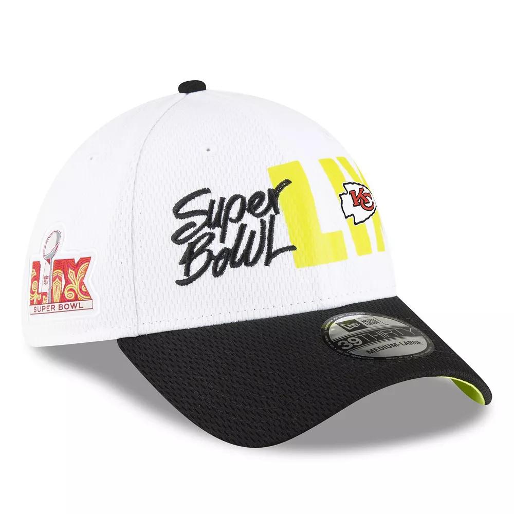 Men's New Era White/Black Kansas City Chiefs Super Bowl LIX 39THIRTY Flex Hat, Size: Medium/Large Product Image