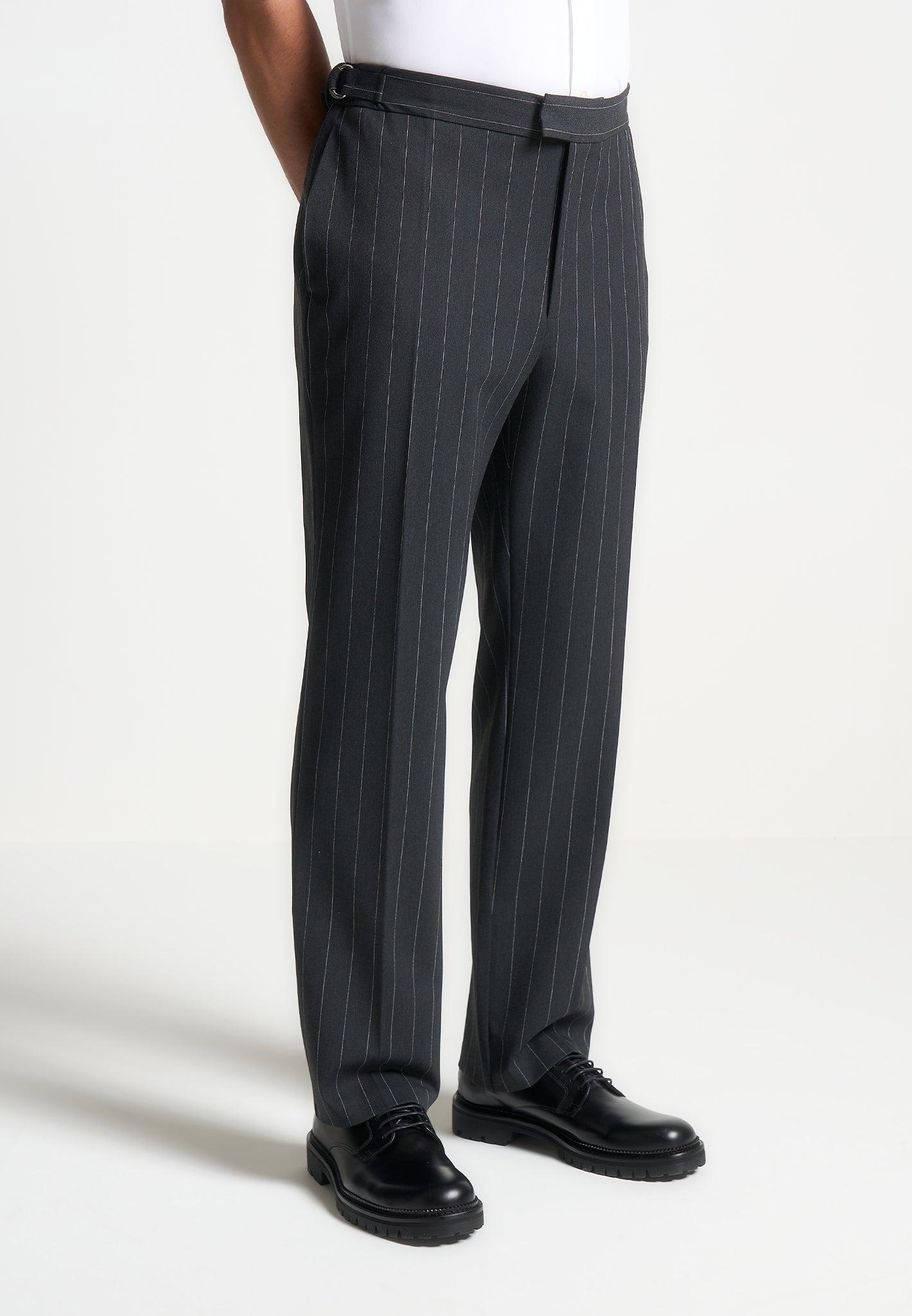 Joseph - Regular Fit Pinstripe Tailored Trousers - Grey Male Product Image