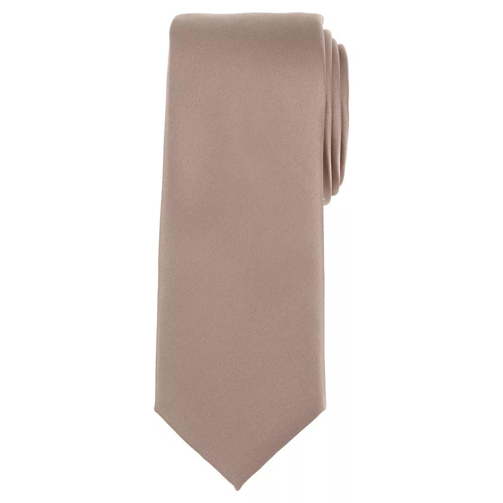 Men's Bespoke Solid Sateen Slim Tie, Ivory Sateen Product Image
