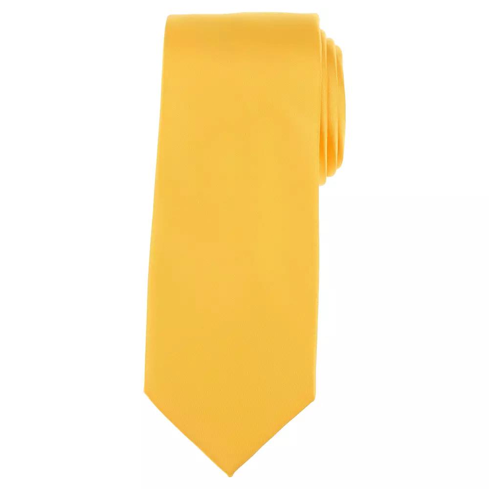 Men's Bespoke Solid Sateen Tie, Gold Sateen Product Image
