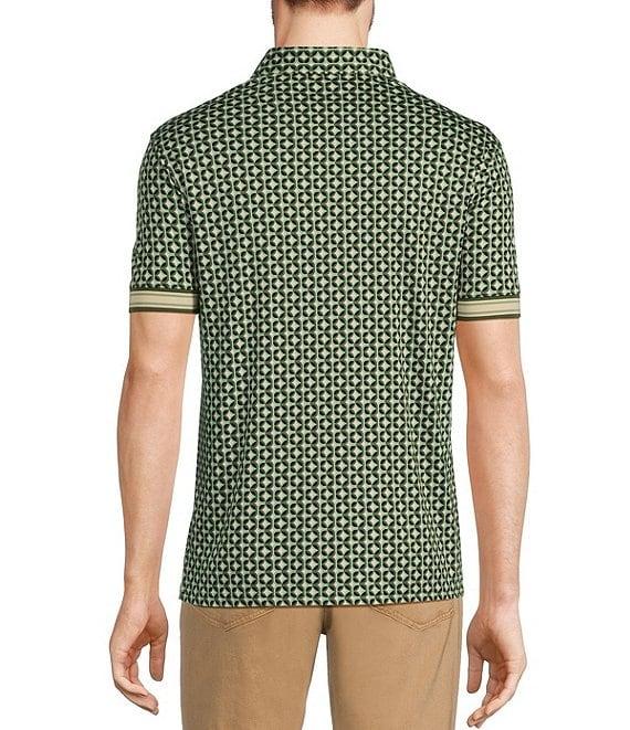 Murano Liquid Luxury Slim Fit Geo Pattern Short Sleeve Polo Shirt Product Image