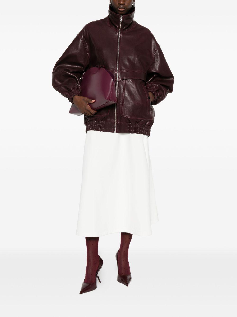 leather bomber jacket Product Image