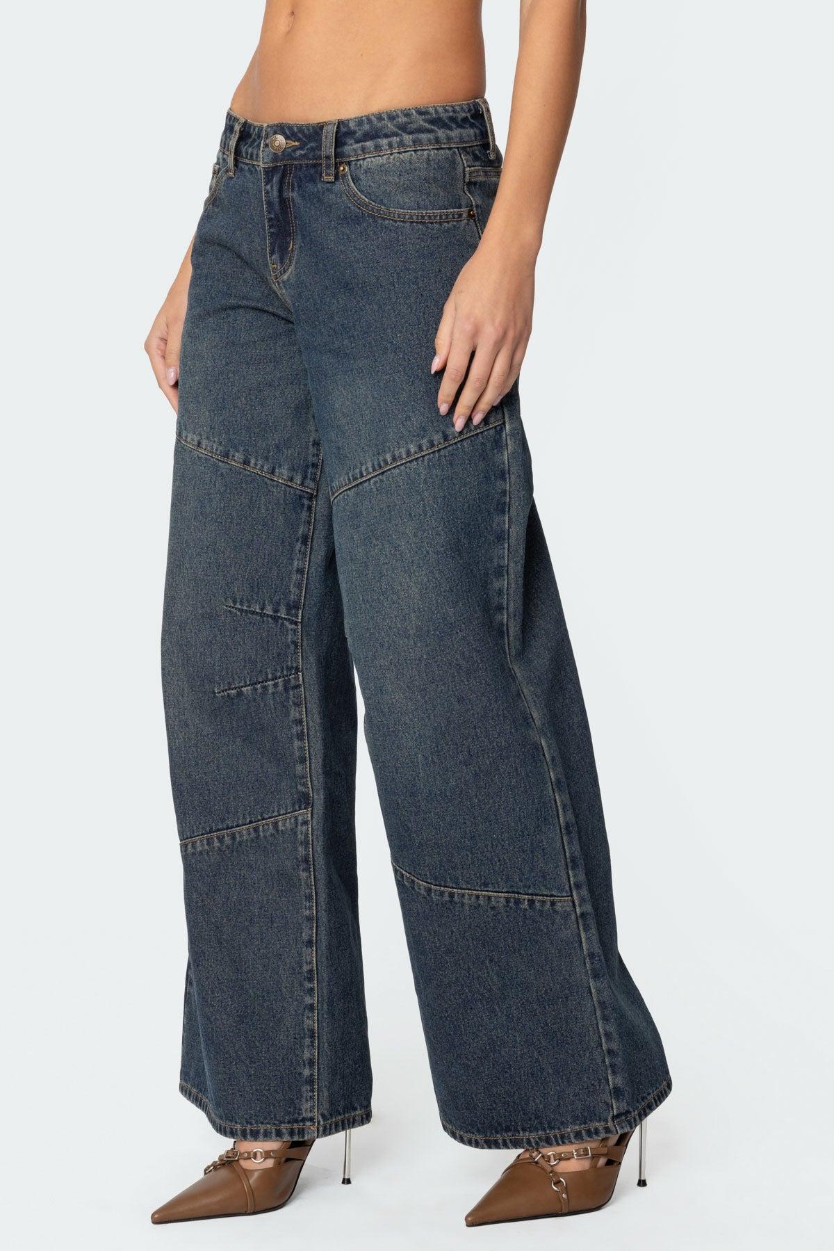 Laney Vintage Washed Low Rise Baggy Jeans Product Image