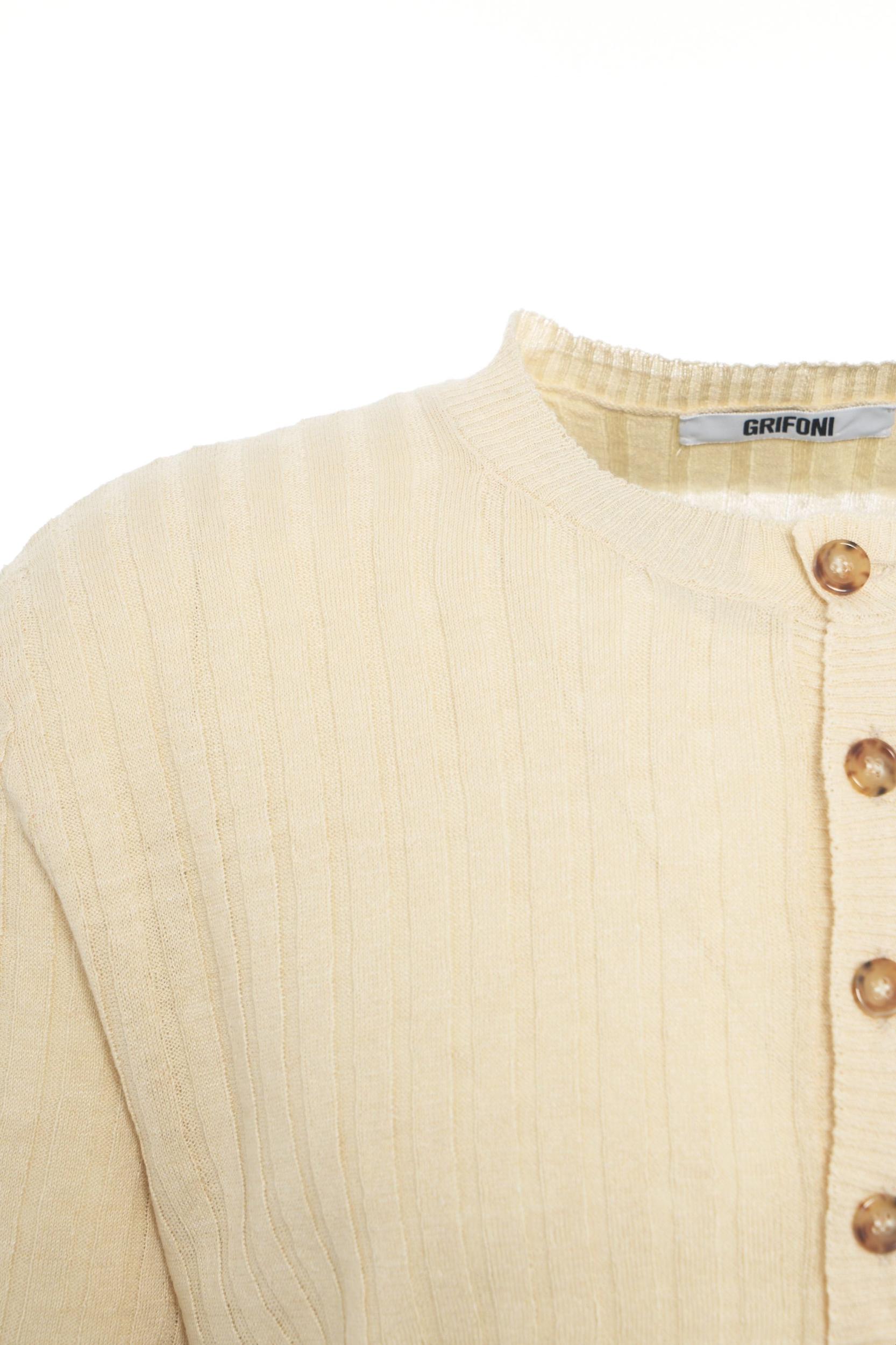 Linen blend short sleeve sweater Product Image