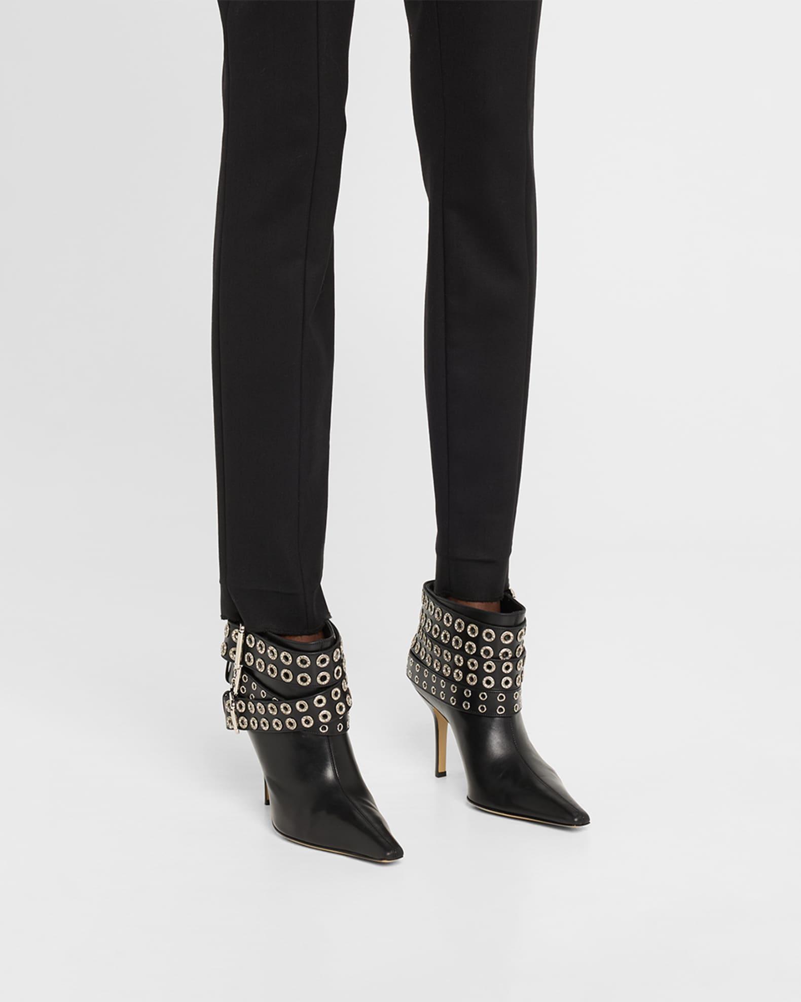 Buckle Belt Leather Ankle Boots Product Image