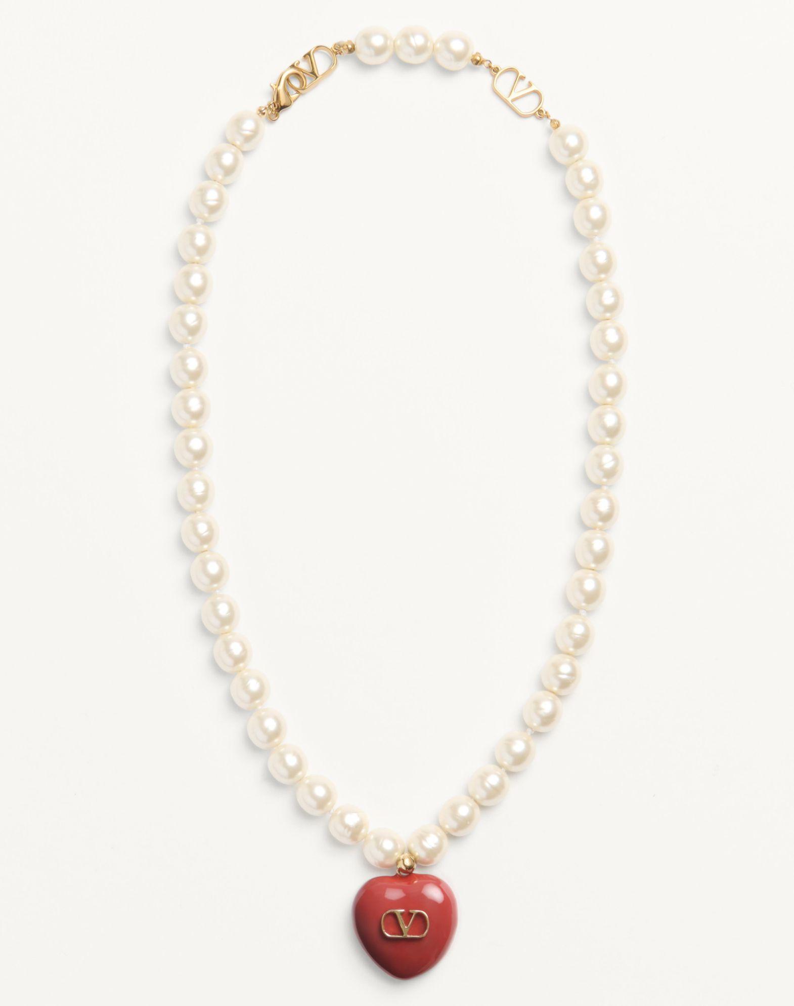 Coeur Royal Necklace In Metal, Enamel And Beads  Product Image
