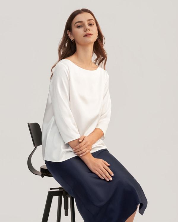 LILYSILK Casual Green Blouse | Silk Plain Business | 100 Mulberry Silk Shirt Women Soft Skin-Friendly Comfortable Product Image