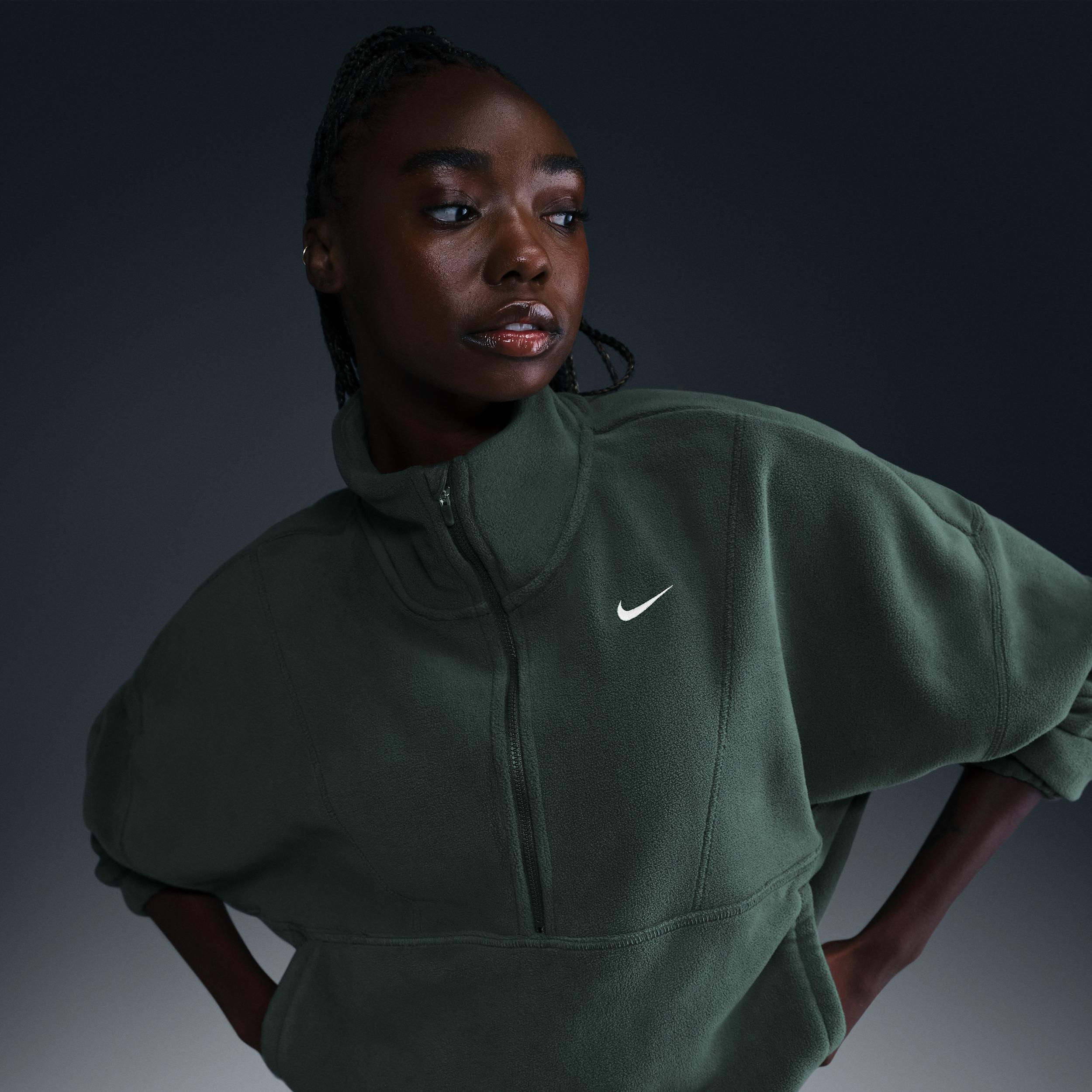 Nike Women's One Therma-FIT Oversized 1/2-Zip Fleece Top Product Image