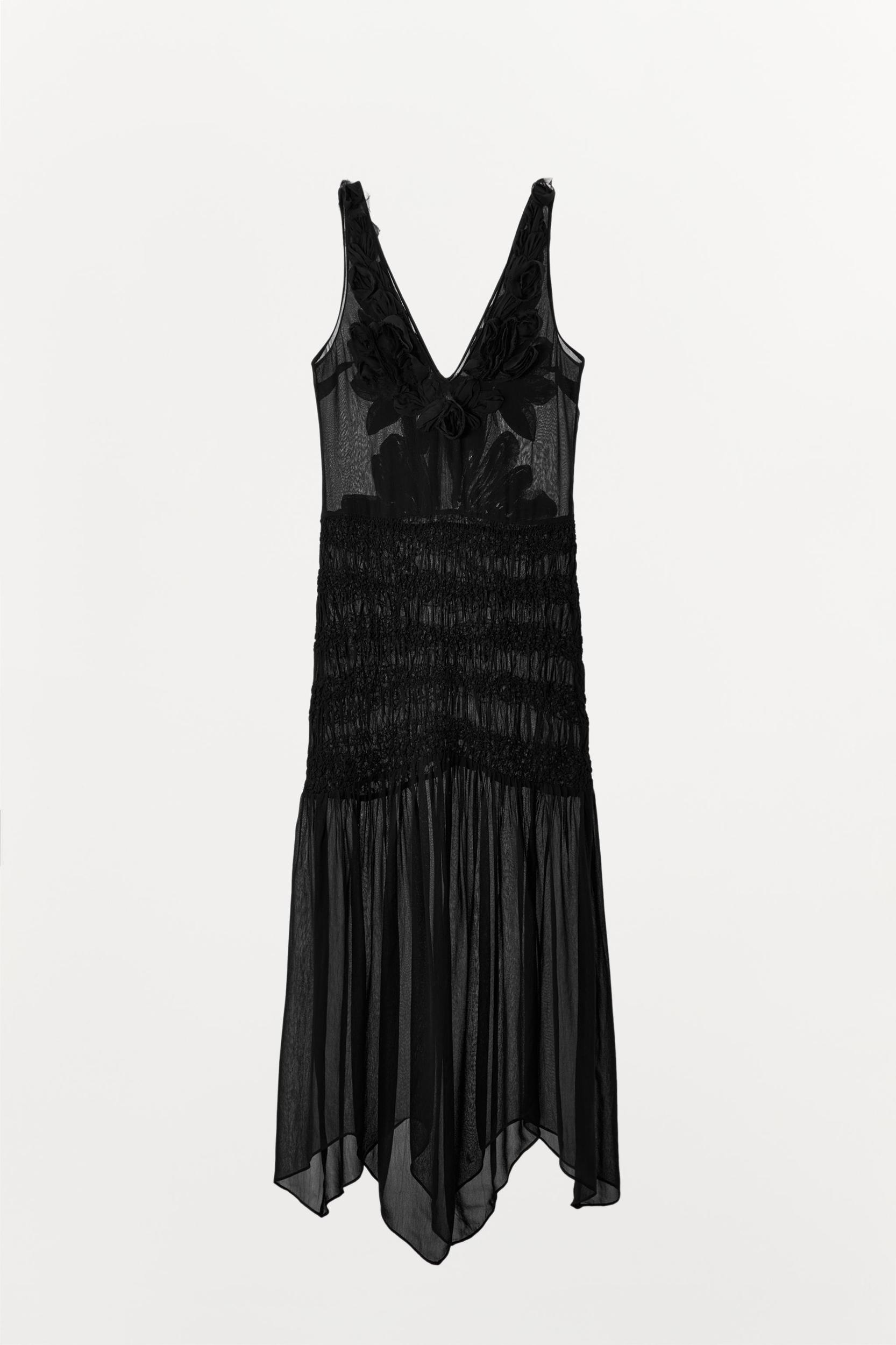 TEXTURED SEMI-SHEER DRESS Product Image