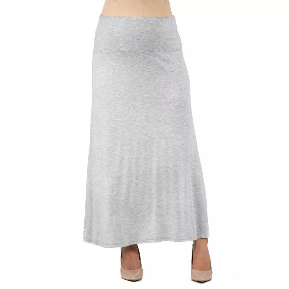 Maternity 24Seven Comfort Apparel Elastic Waist Maxi Skirt, Women's,  Product Image