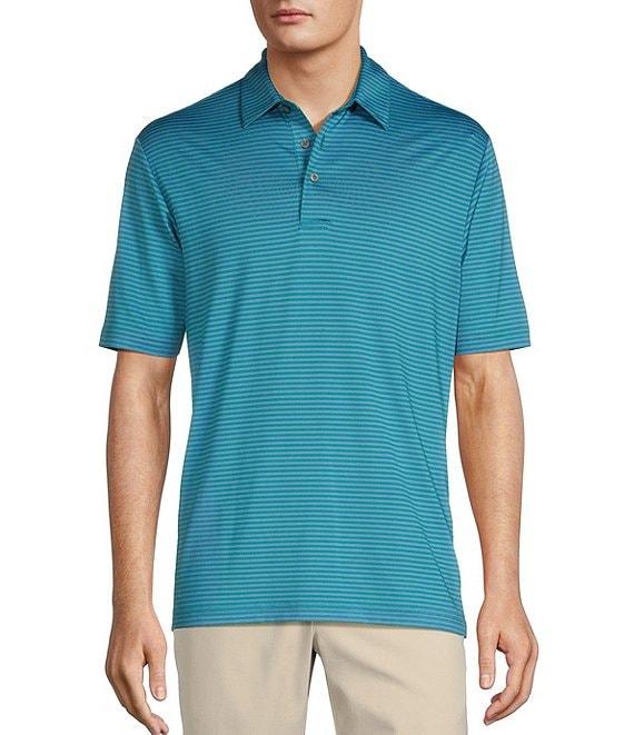 Roundtree & Yorke Performance Stripe Polo Shirt Product Image