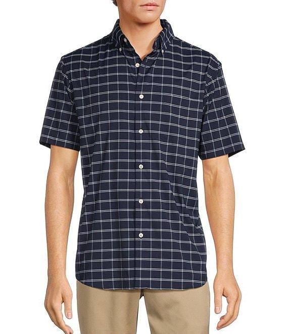 Roundtree & Yorke The Traveler Performance Short Sleeve Windowpane Sport Shirt Product Image