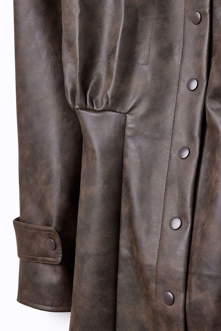 Washed Faux Leather Mini Dress Product Image