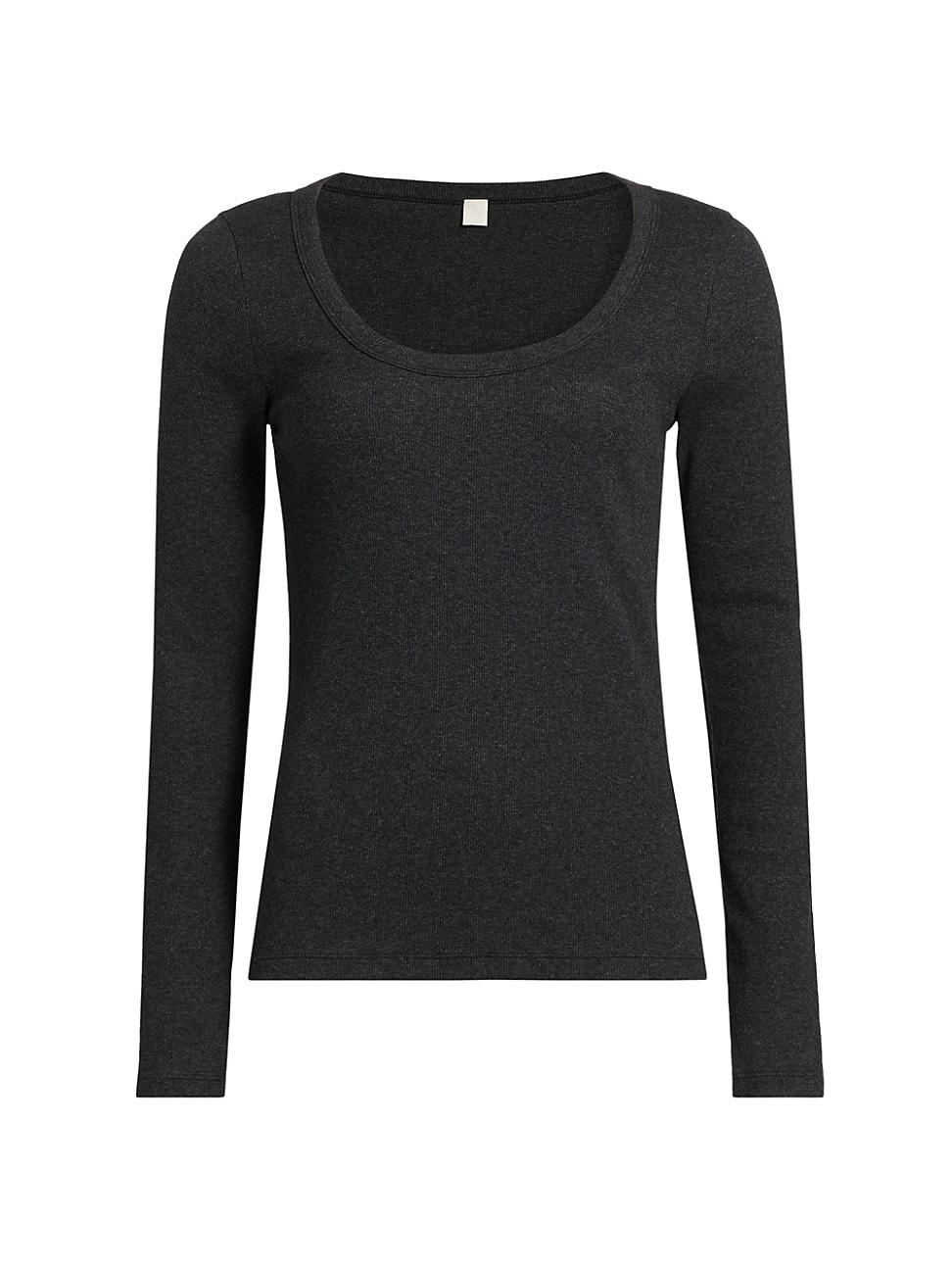 Womens Classic Rib-Knit Top Product Image