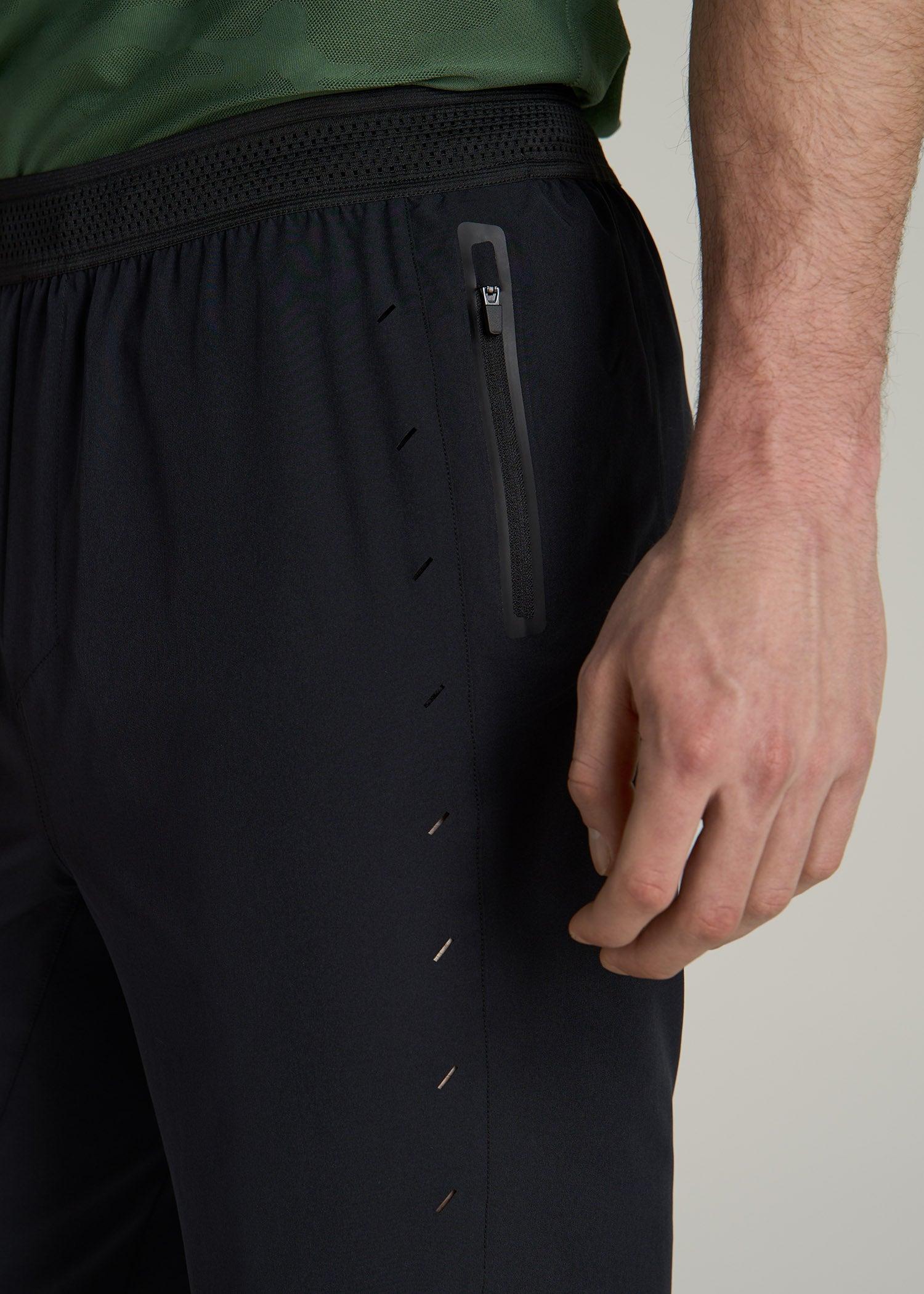 Featherweight Perforated Training Shorts for Tall Men in Black Male Product Image