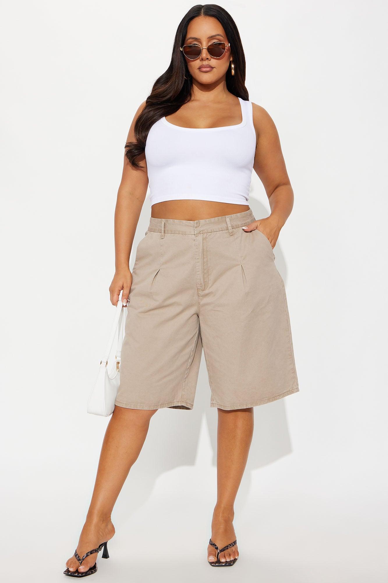 Arden Bermuda Trouser Short - Khaki Female Product Image