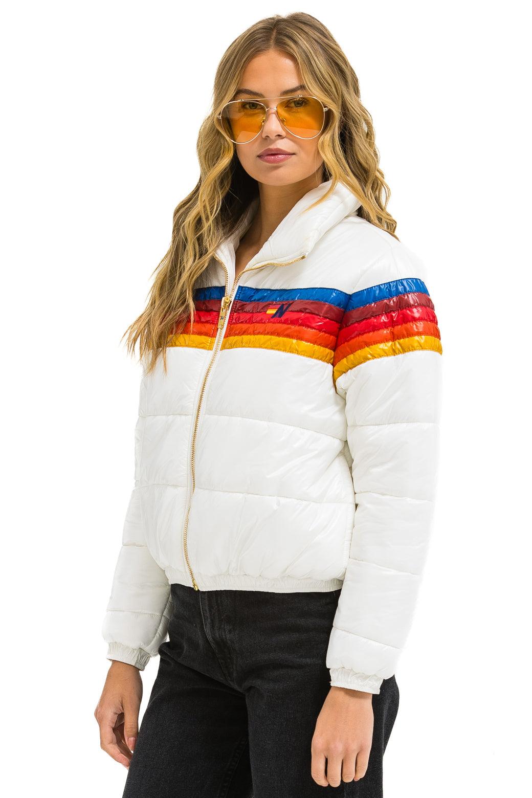 5 STRIPE APRES JACKET - GLOSSY WHITE Female Product Image