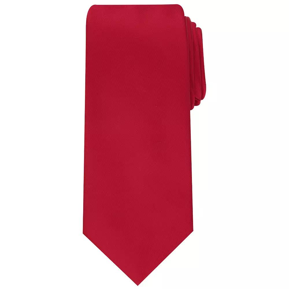 Men's Bespoke Solid Sateen Tie, Red Sateen Product Image