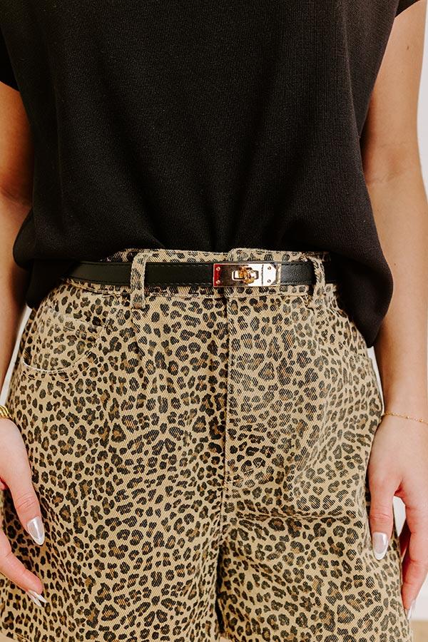 Final Touch Faux Leather Belt in Black Product Image