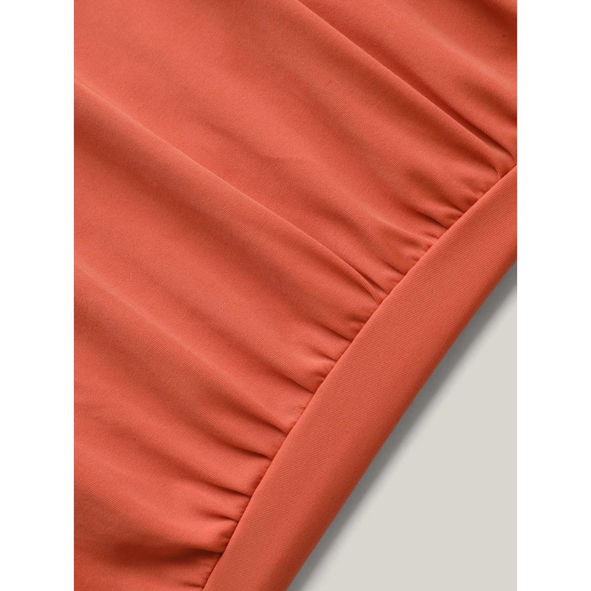 Plus Size Ruched Plunging Neck One-Piece Swimsuit Women's Swimwear Rust Beach Gathered Curve Bathing Suits High stretch One Pieces BloomChic 18-20/2X Product Image