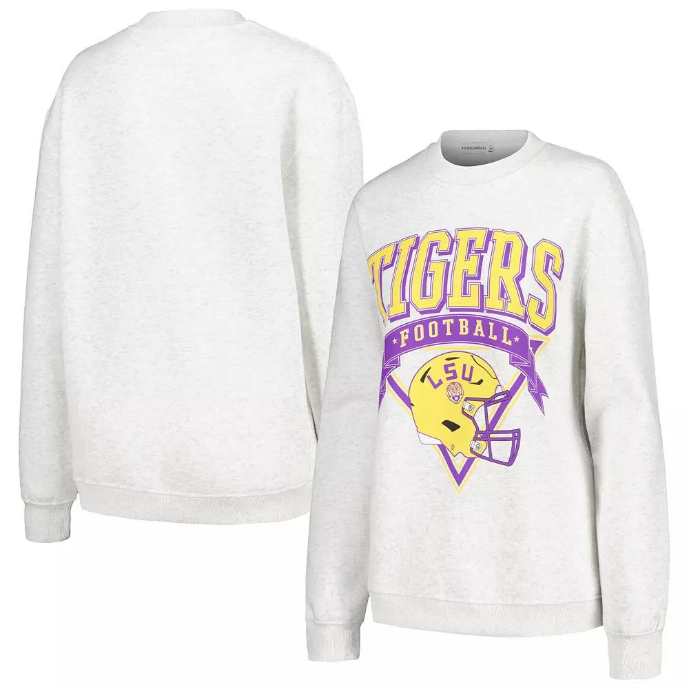 Women's Established & Co. Ash LSU Tigers Logo Pullover Sweatshirt, Adult Unisex,  Product Image