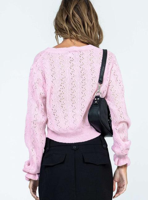 Lyric Cropped Cardigan Pink Product Image