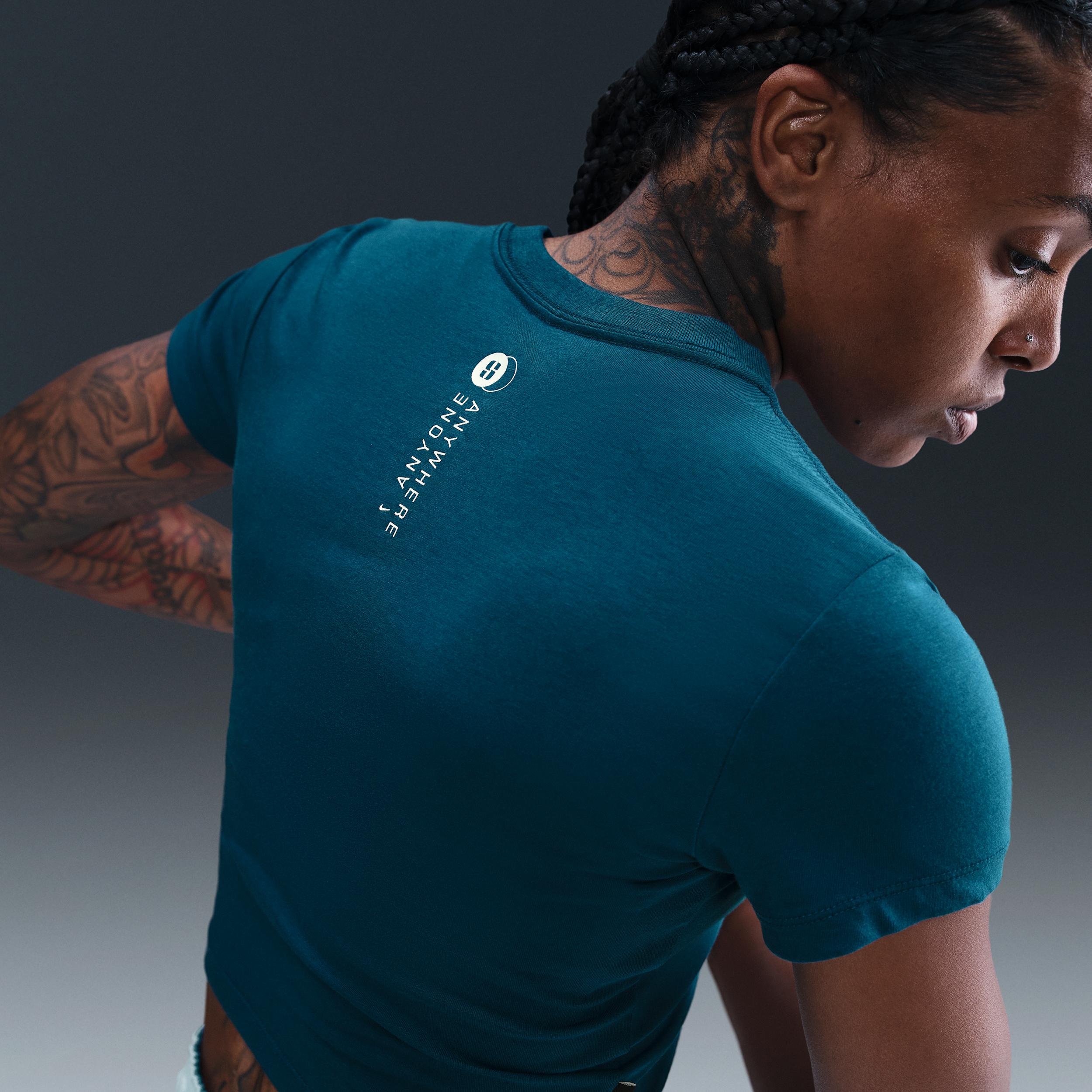 Nike Womens Sabrina Short-Sleeve Cropped T-Shirt | HV6990-415 Product Image