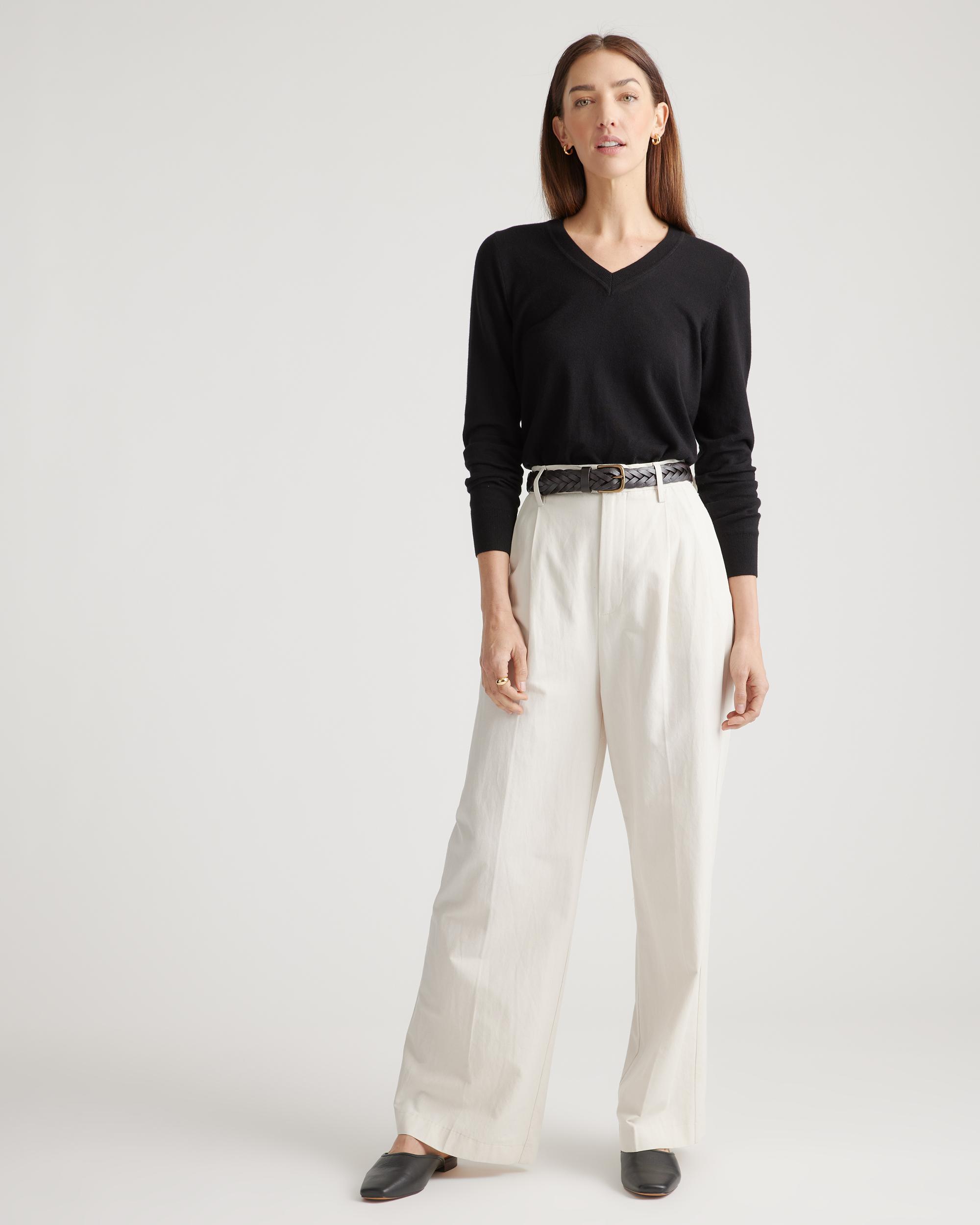 Quince | Women's Lightweight Cotton Cashmere V-Neck Sweater Organic Cotton Product Image