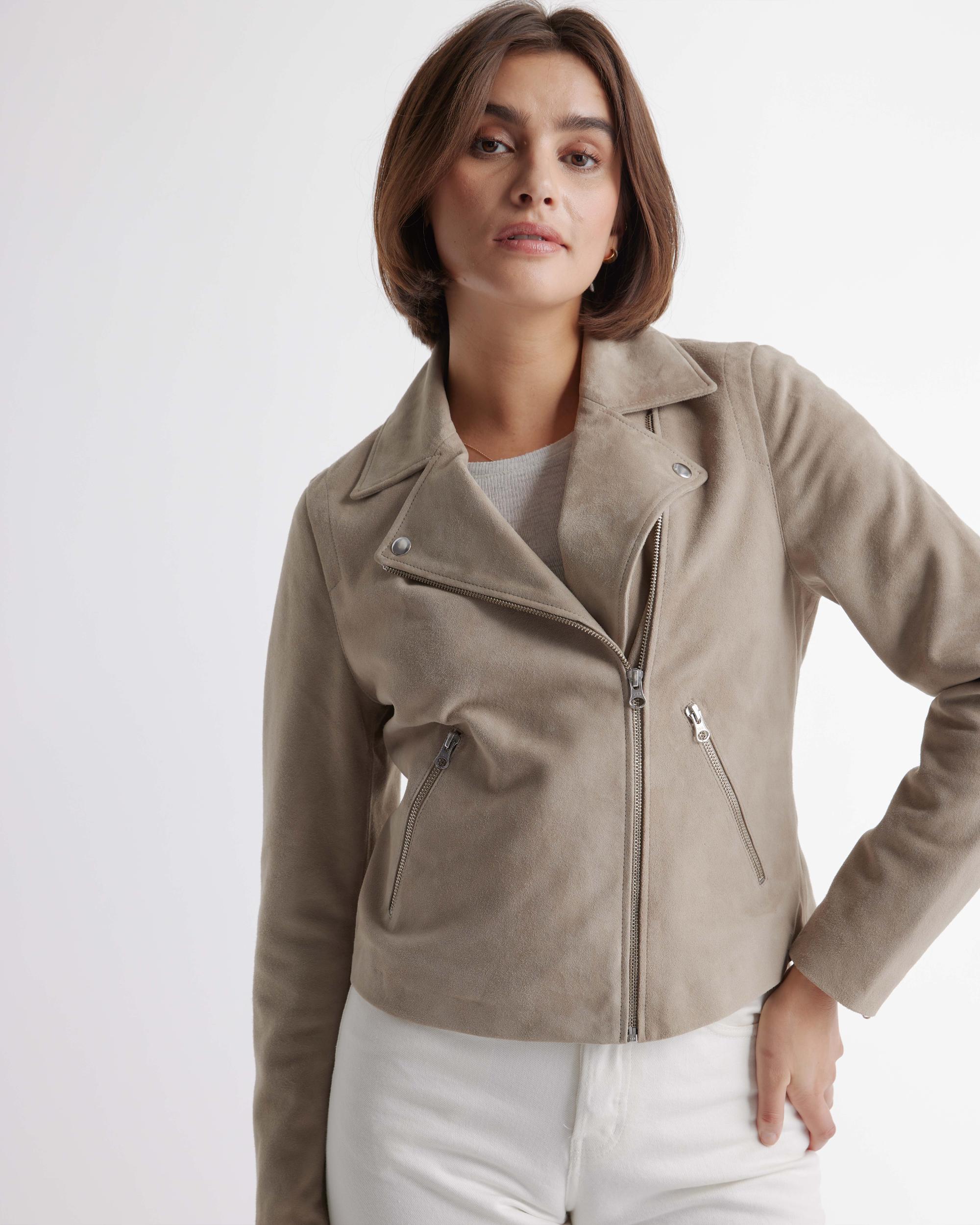 Quince | Women's 100% Suede Biker Jacket Leather Product Image