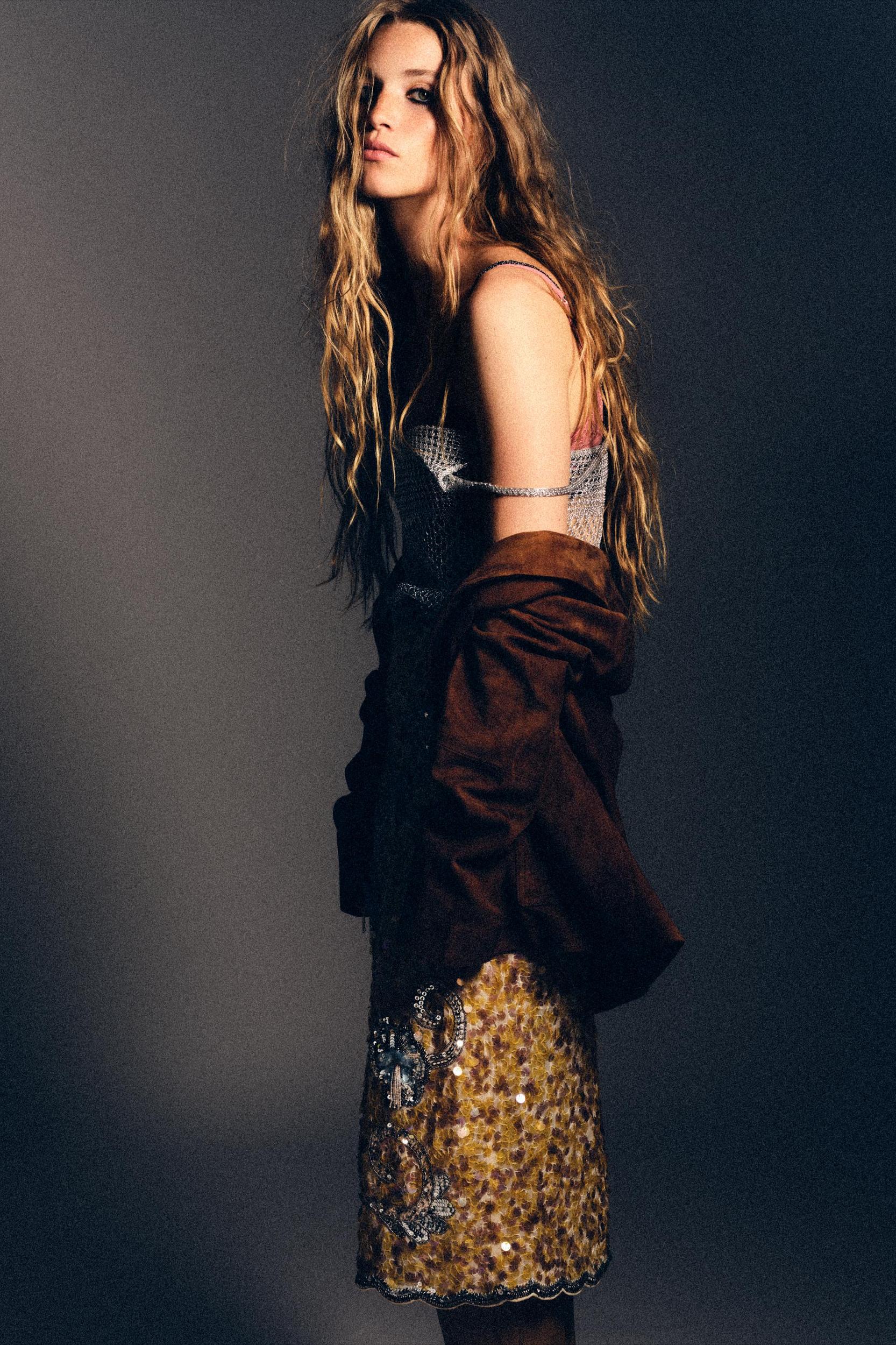 LIMITED EDITION BEADED EMBROIDERED SKIRT Product Image