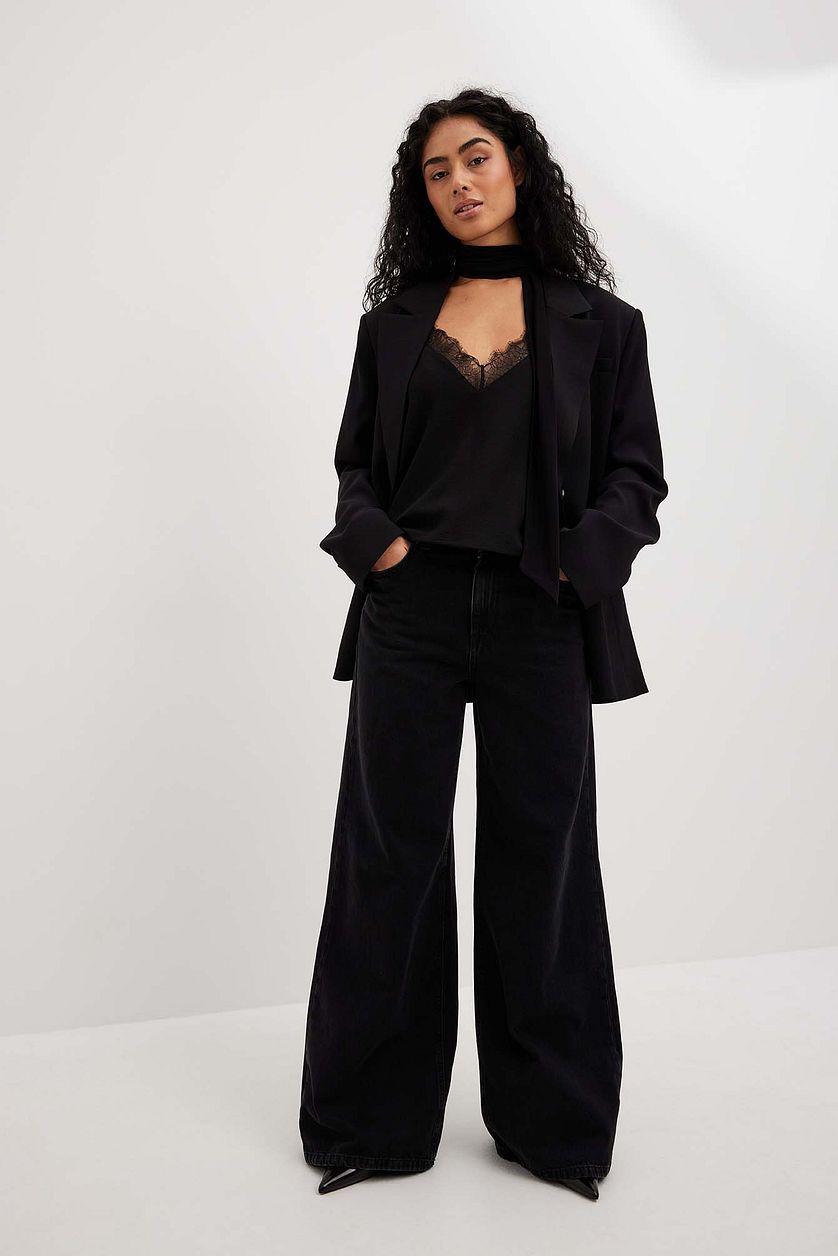 Recycled Lace Detail Crepe Singlet Product Image