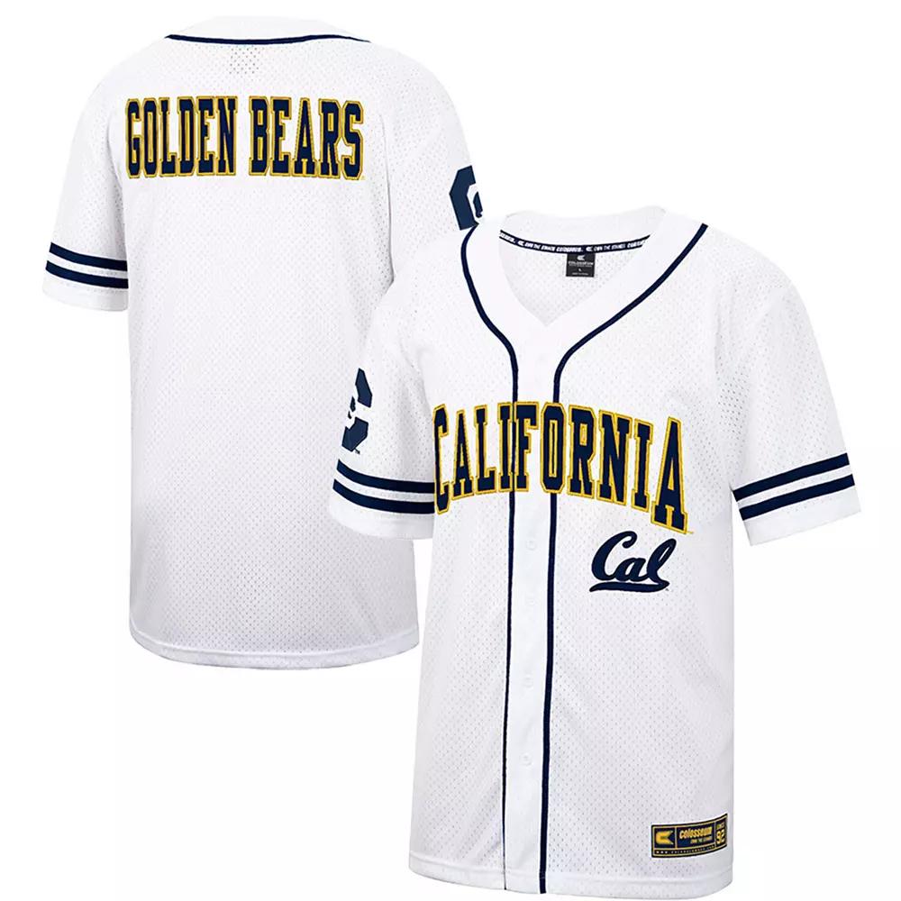 Men's Colosseum White/Navy Cal Bears Free Spirited Baseball Jersey, Size: 2XL Product Image