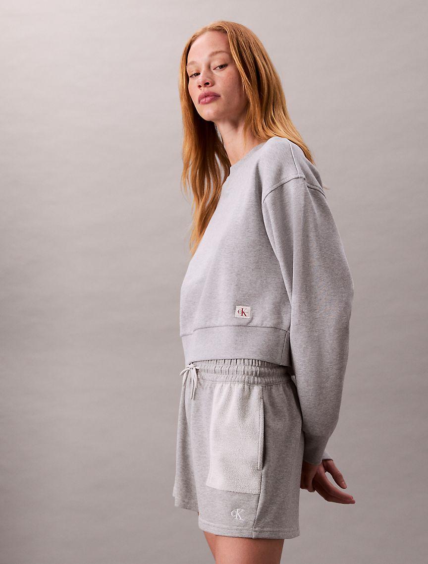 French Terry Cropped Relaxed Sweatshirt  Product Image