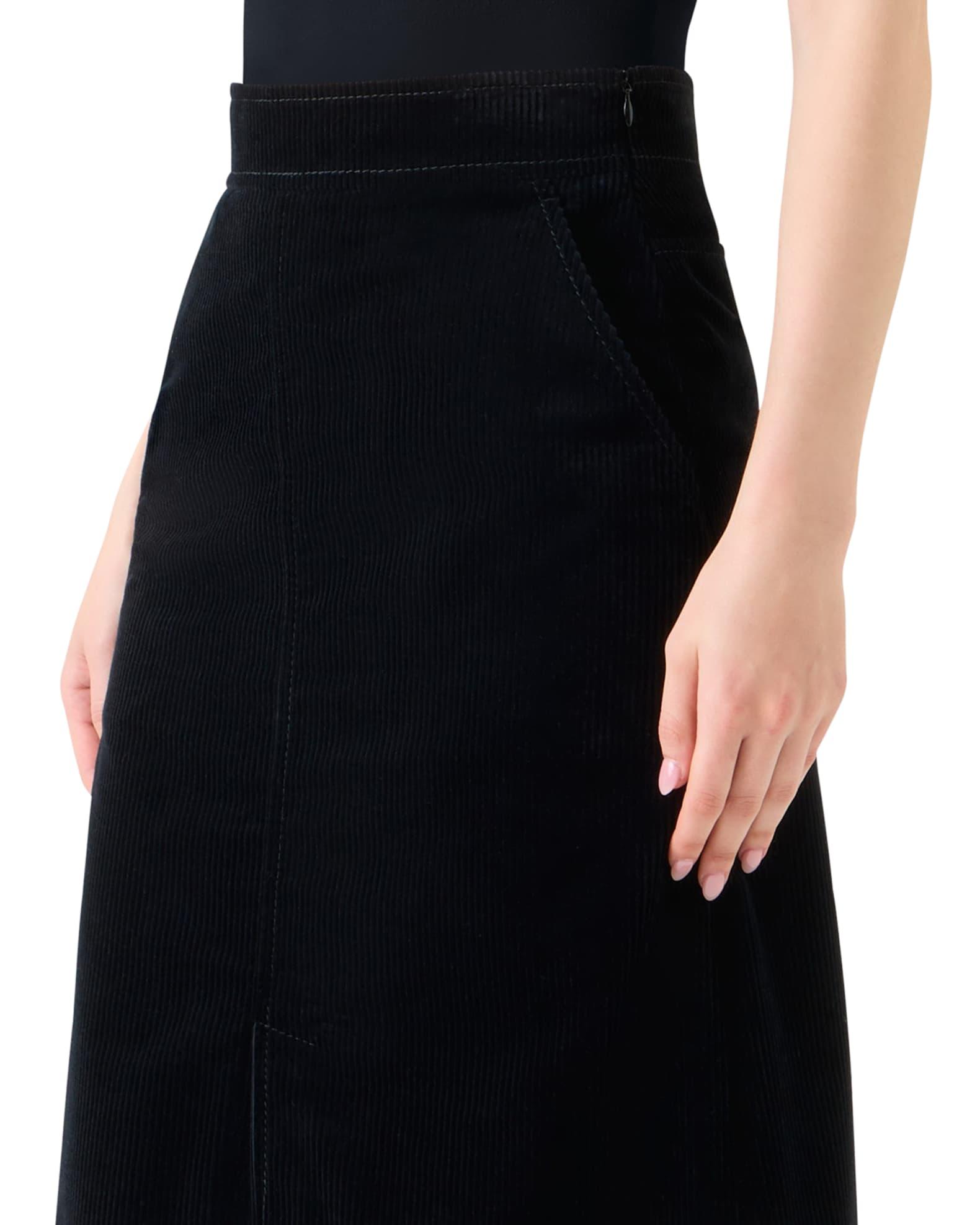 Cotton Corduroy Midi Skirt Product Image