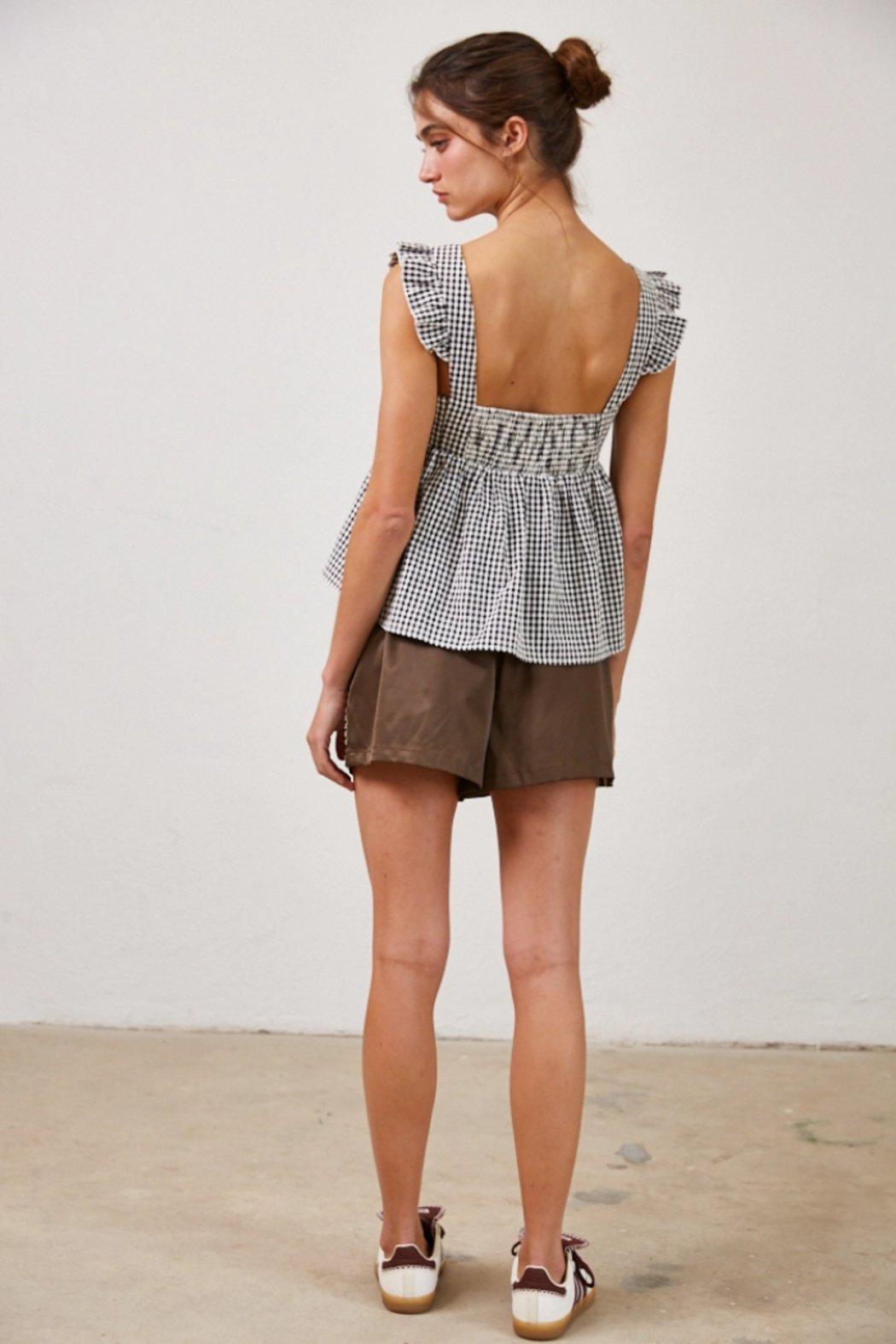 Gingham Bow Tie Top Product Image