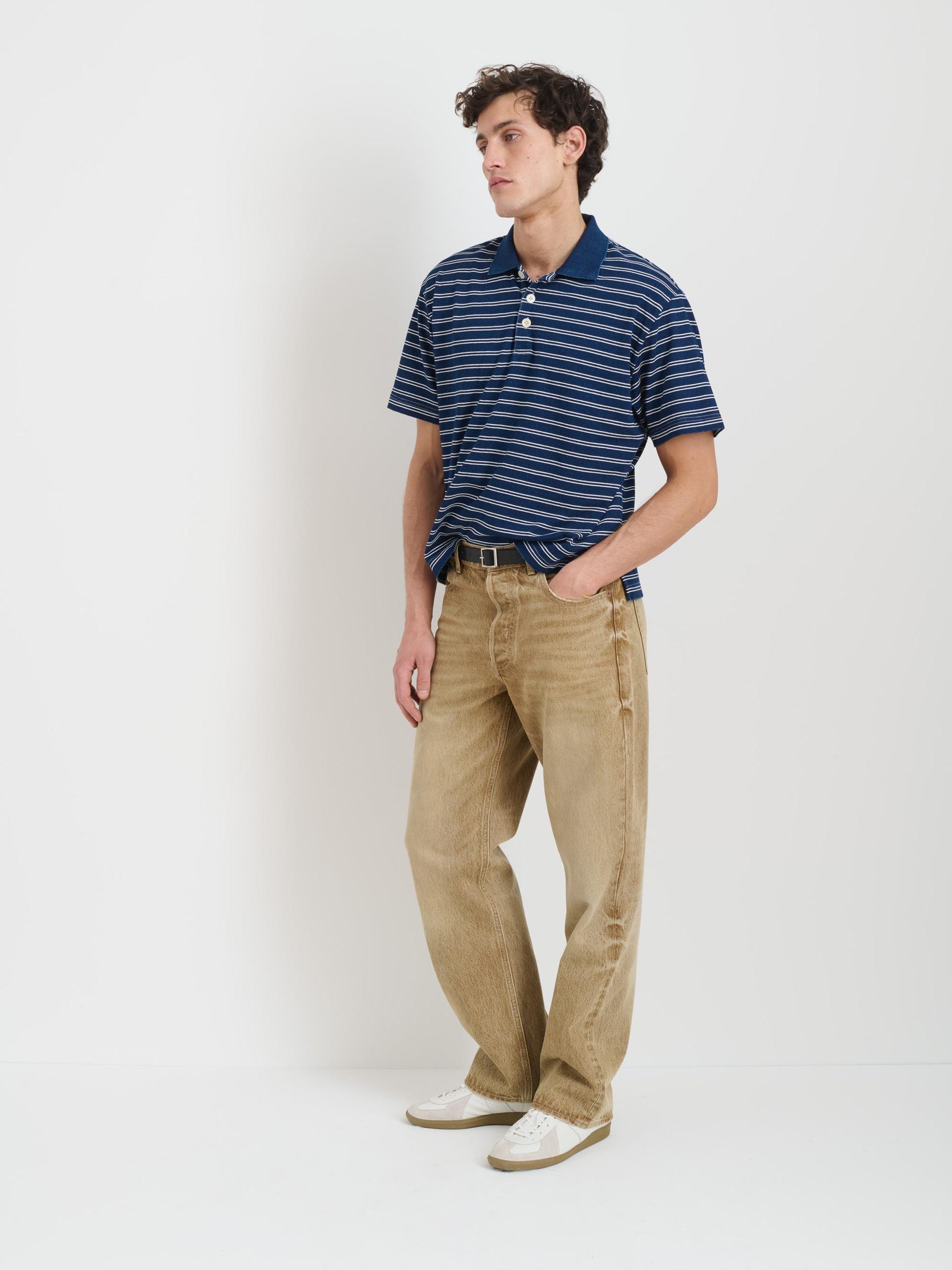 Lucas Polo In Indigo Double Stripe Product Image