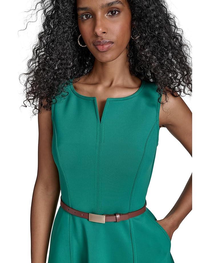 Printed Scuba Crepe Belted Midi Product Image