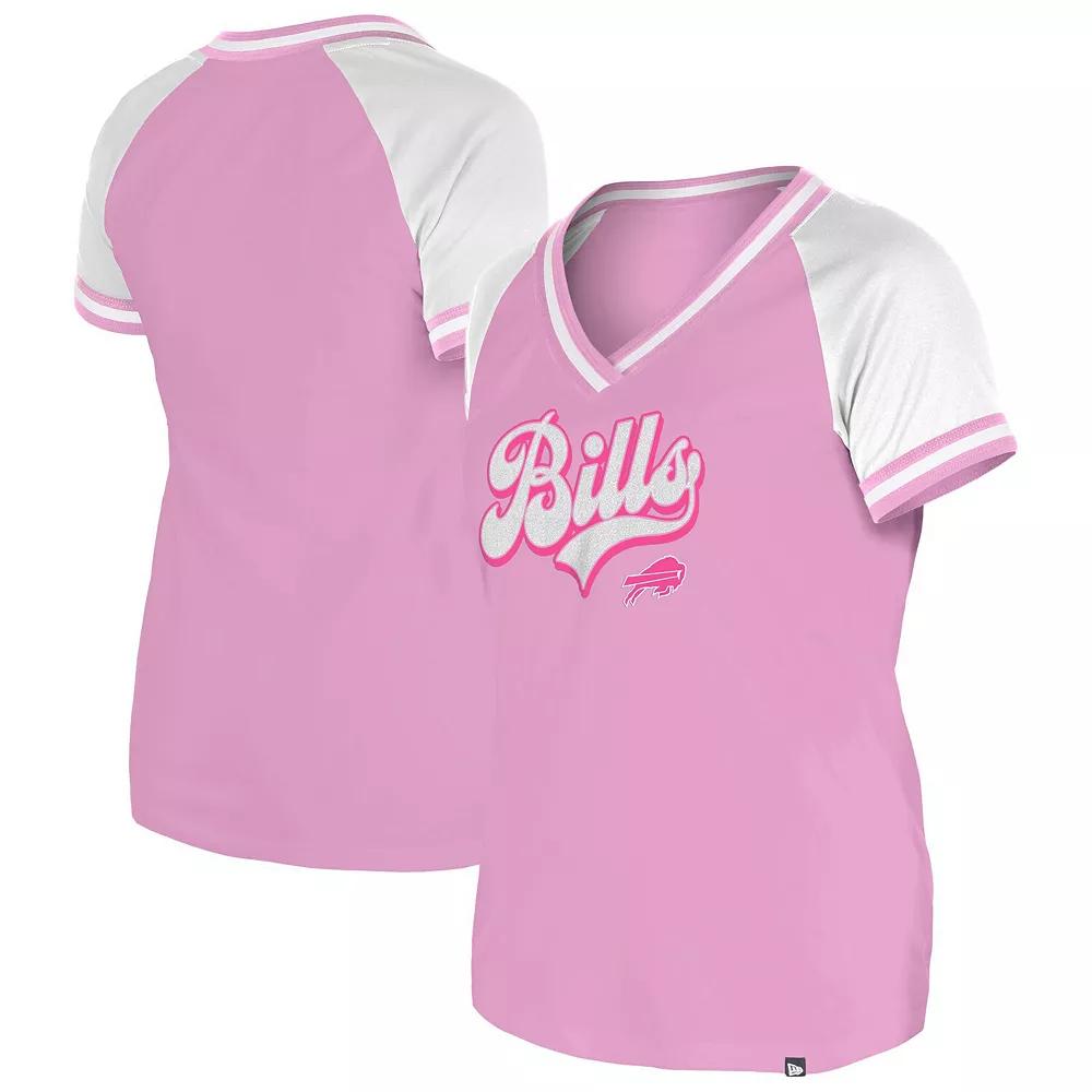 Women's New Era Pink Buffalo Bills Color Multiplier V-Neck T-Shirt, Size: 2XL Product Image