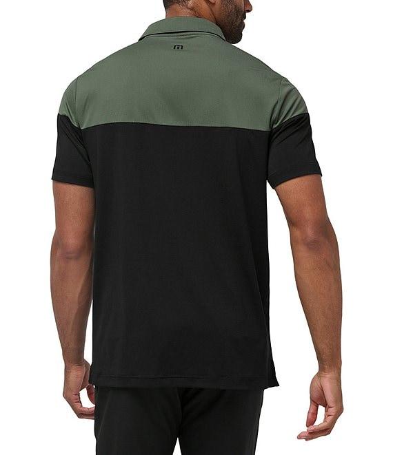 TravisMathew Performance Stretch Heater Pro Color Block Short Sleeve Polo Shirt Product Image
