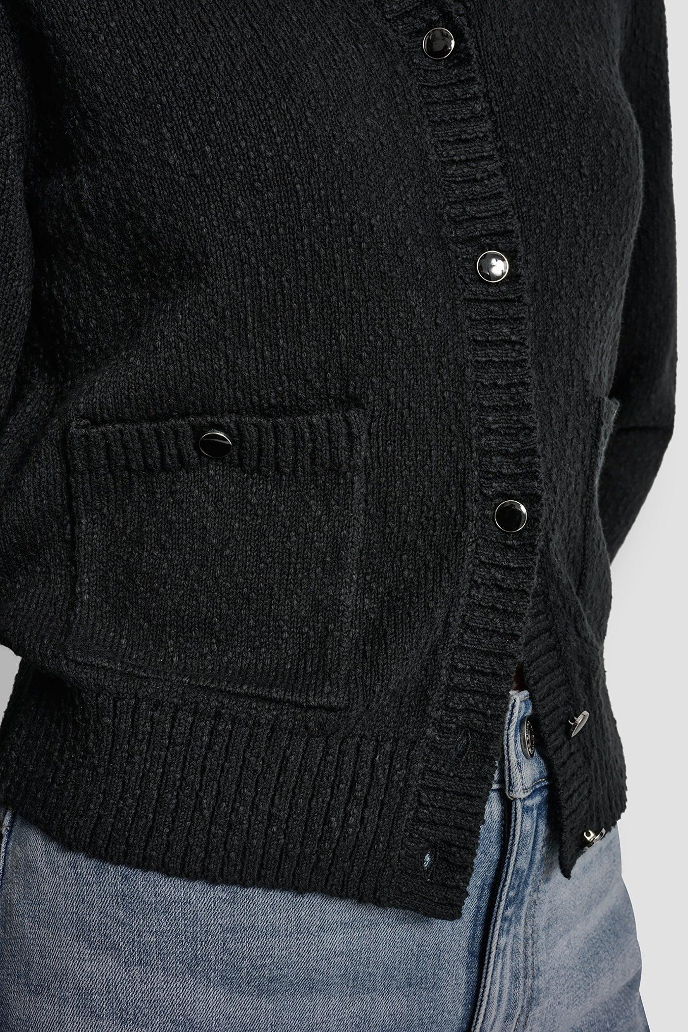 CREW NECK CARDIGAN WITH PATCH POCKETS Product Image