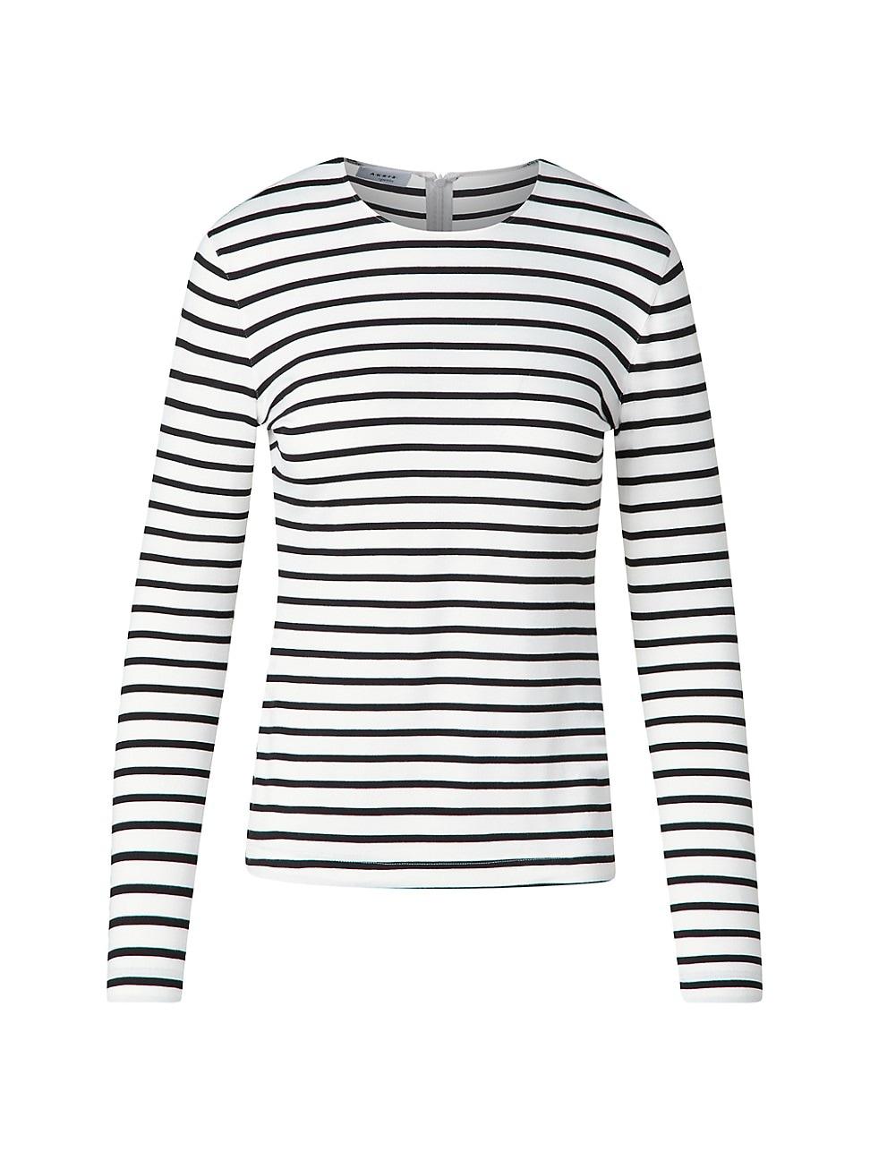 Womens Striped Jersey Long-Sleeve Top Product Image