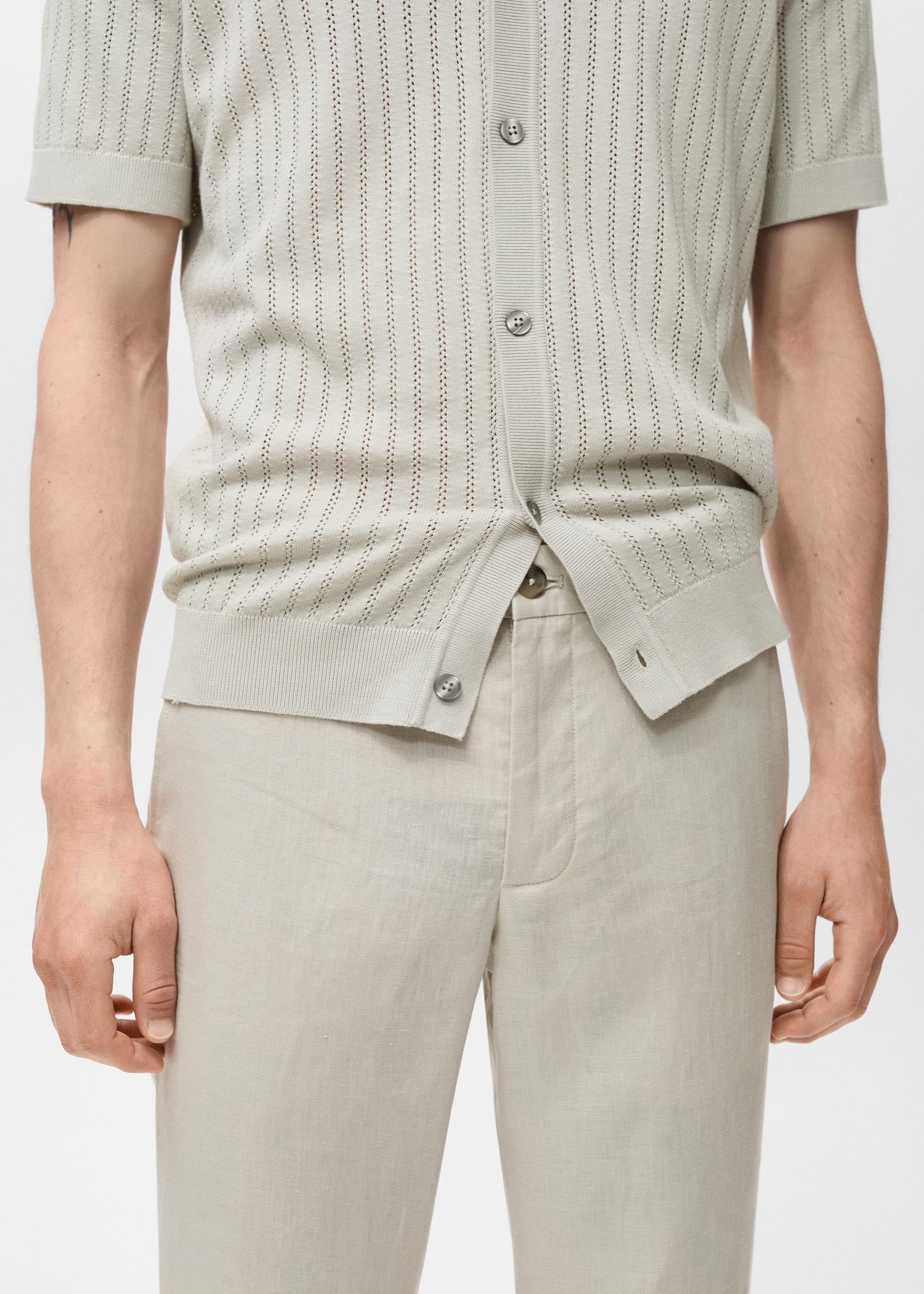 Slim-fit 100% linen pants - Men | MANGO USA Product Image