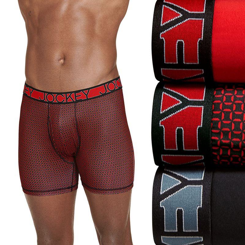 Men's Jockey 3-Pack Active Microfiber 9" Long Leg Boxer Briefs,  Product Image
