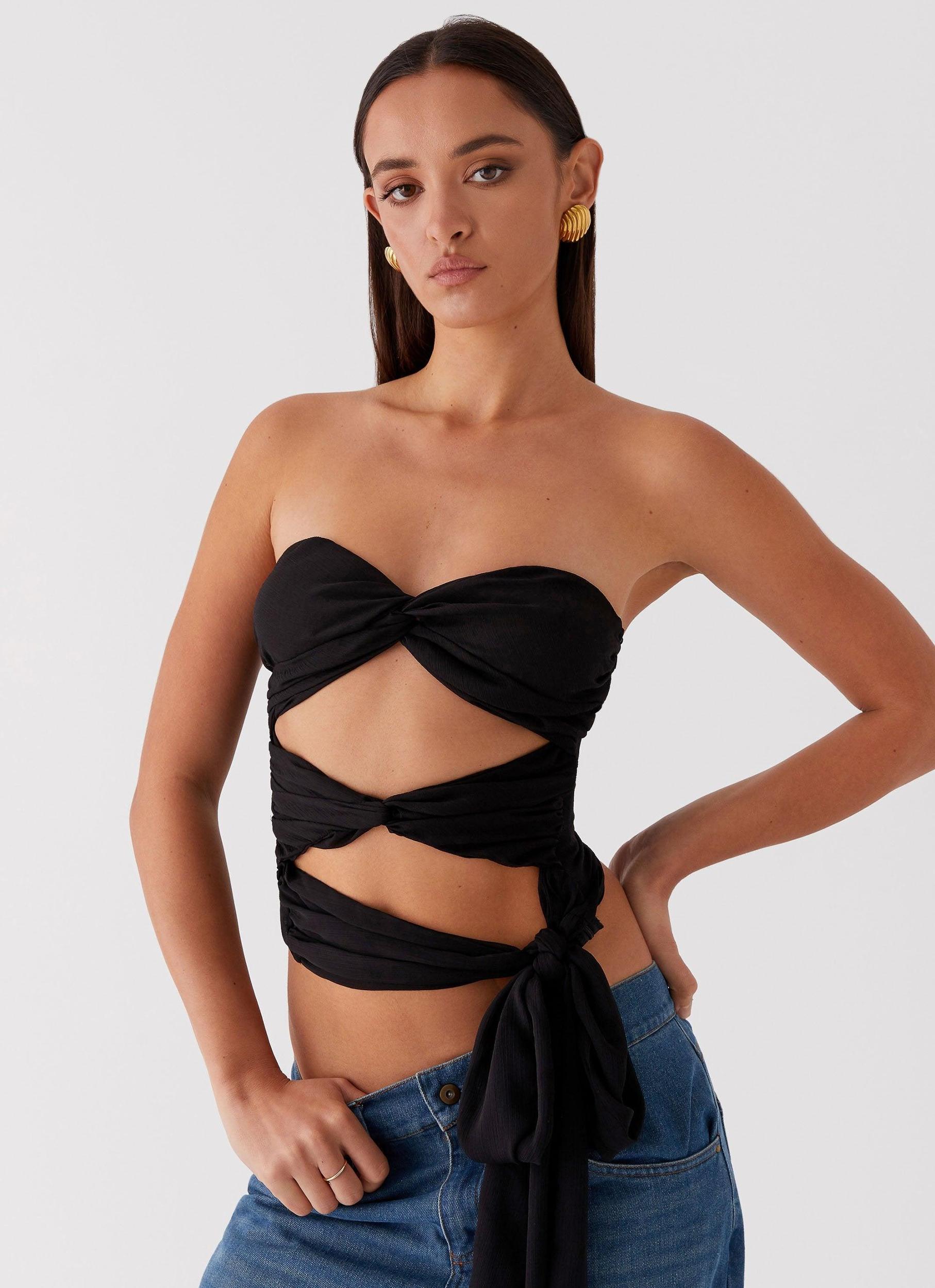 Sunlight Cascade Top - Black Product Image