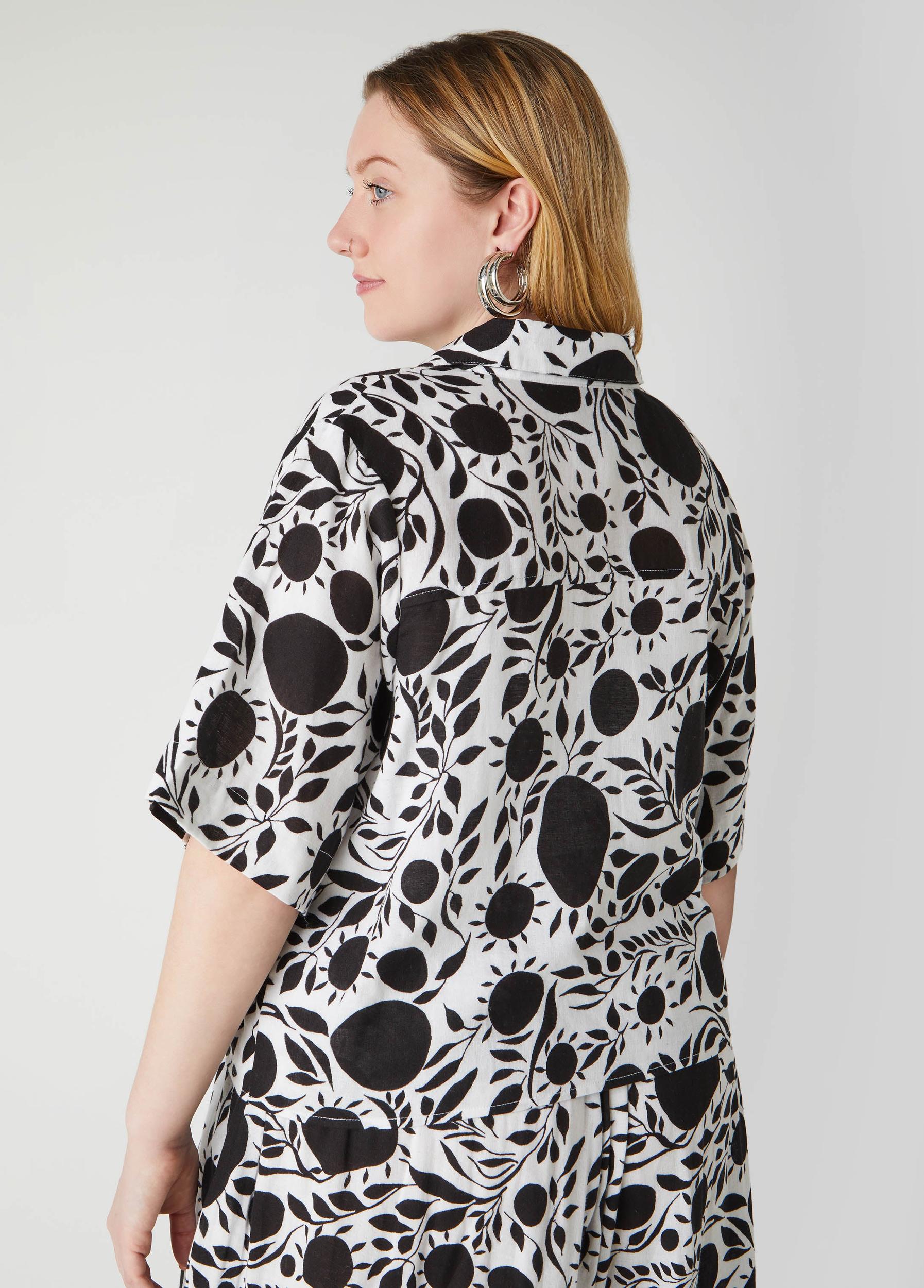 Floral Tie Front Cotton Shirt Product Image