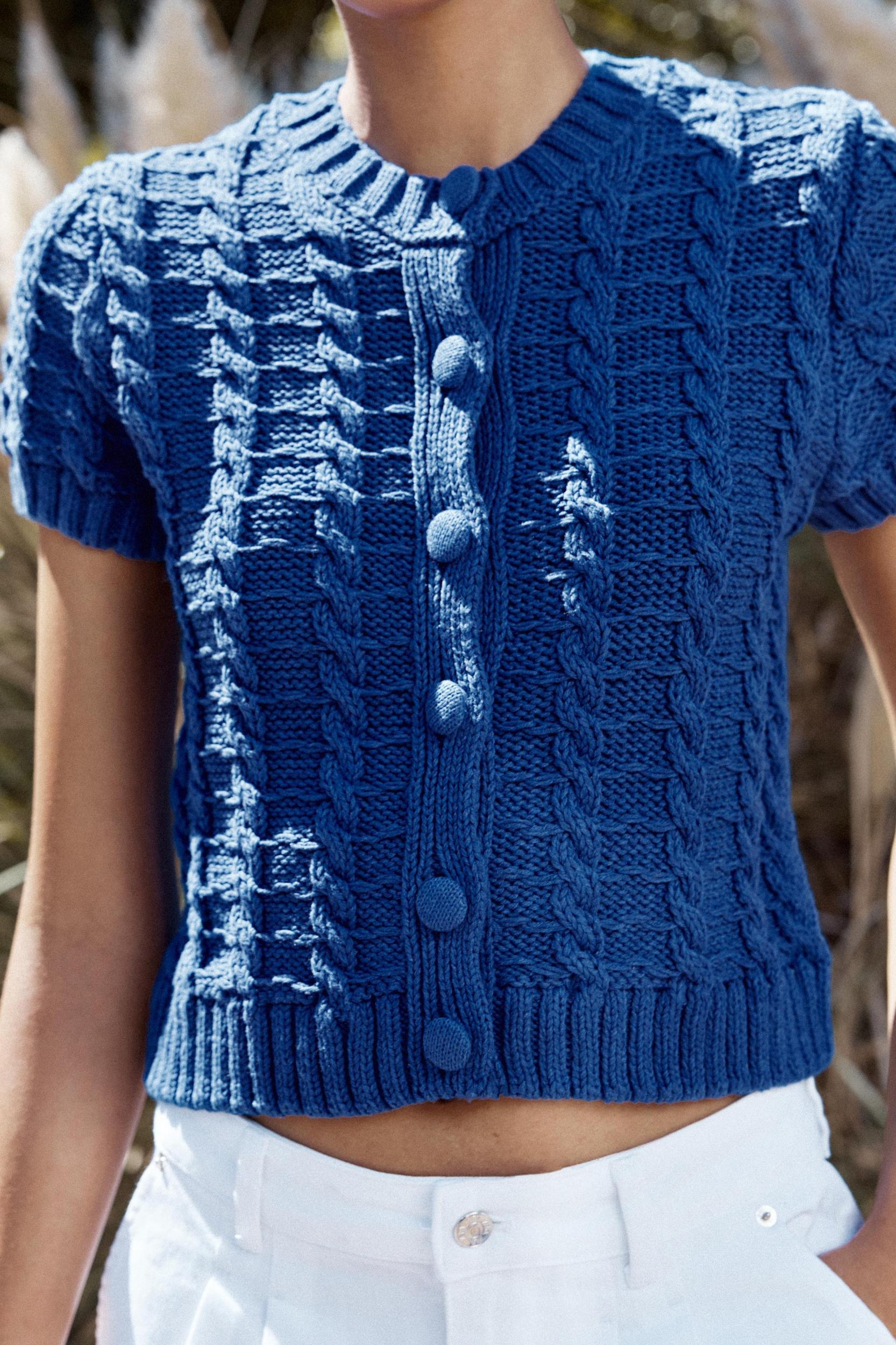 KNIT CARDIGAN WITH SHORT SLEEVES Product Image