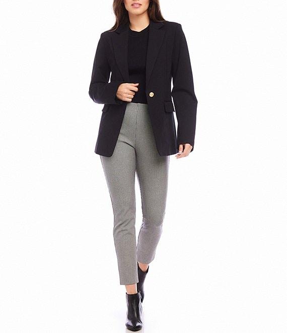 Karen Kane Stretch Ponte Knit Notch Collar Long Sleeve Blazer Product Image