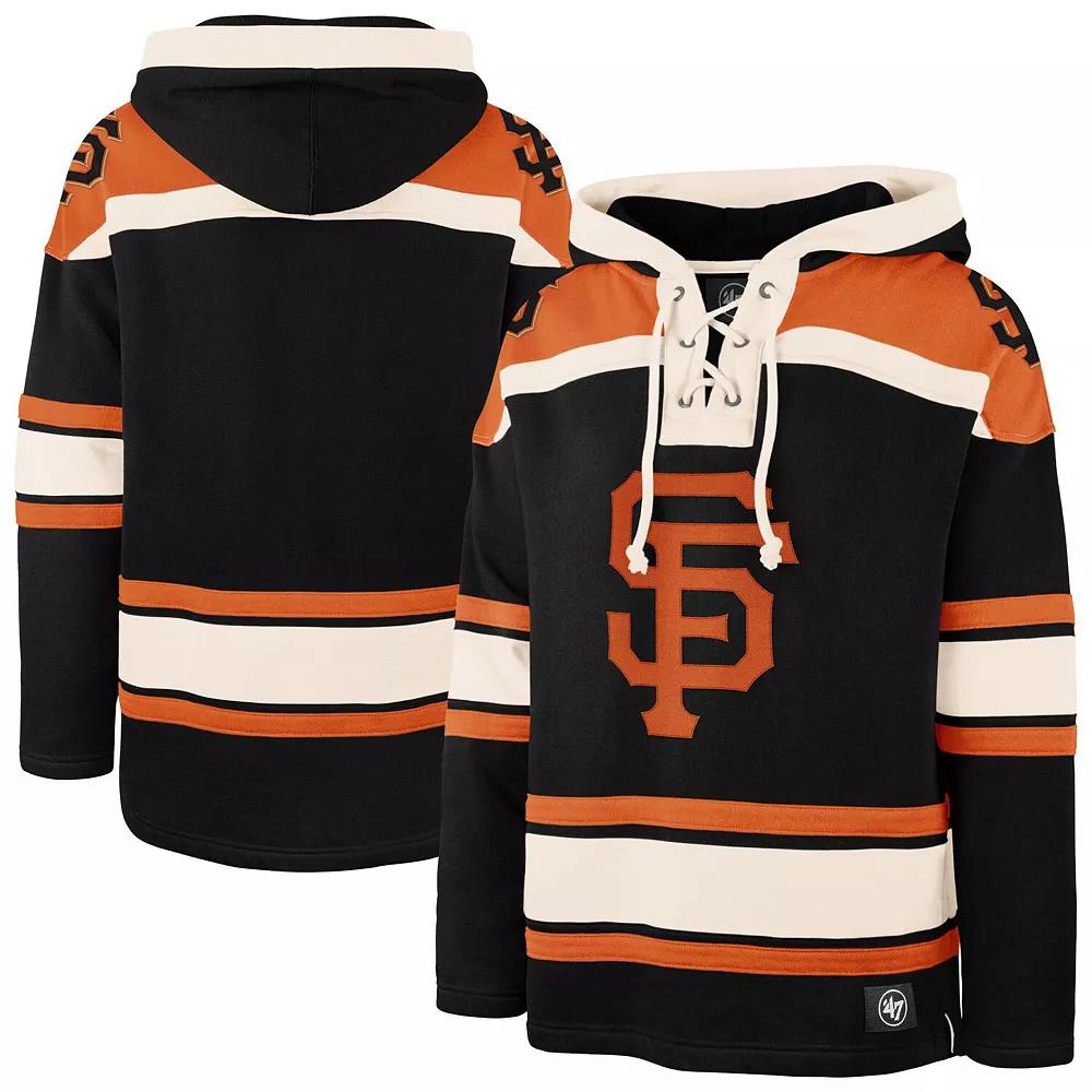 Men's '47 Black San Francisco Giants Superior Lacer Pullover Hoodie, Size: Large Product Image