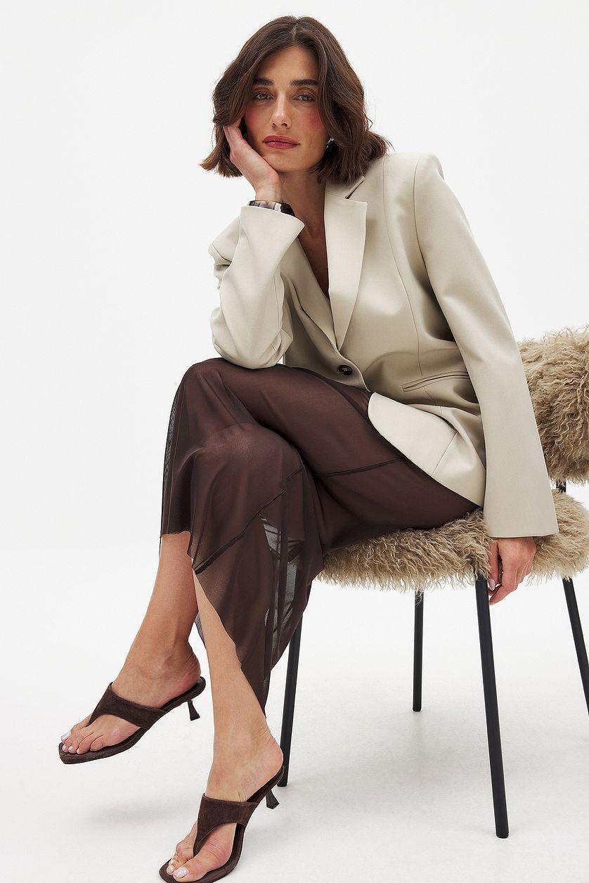 Transparent Mesh Midi Skirt Product Image